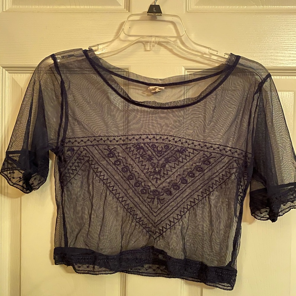 Blue crop top